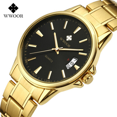 

WWOOR grip love steel belt calendar waterproof mens watch mens watch business
