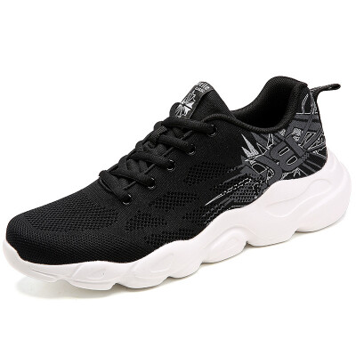 

Wearable&comfortable lightweight flying woven running shoes trend graffiti letters casual shoes gym sports shoes men