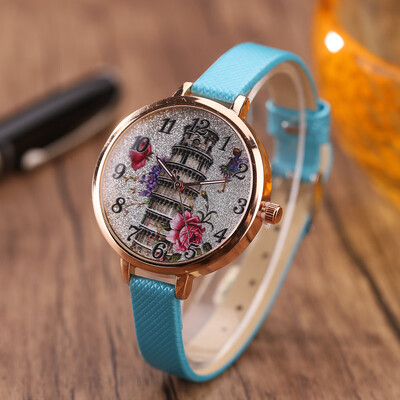 

Silver Pisa Leaning Tower Lady Personality Digital Quartz Watch