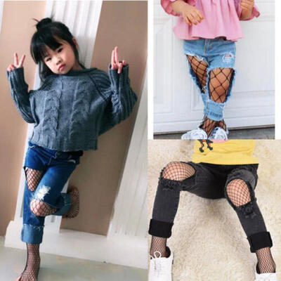 

USA Kids Baby Girls Black Tights 3 Sizes Mesh Fishnet Pantyhose Stockings Socks