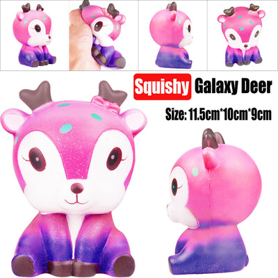 

Siaonvr 115cm Galaxy Deer Cream Scented Slow Rising Squeeze Strap Kids Toy Gift