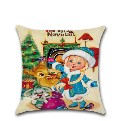 

Tailored Merry Christmas Pillow Cases Linen Sofa Cushion Cover Home Decor
