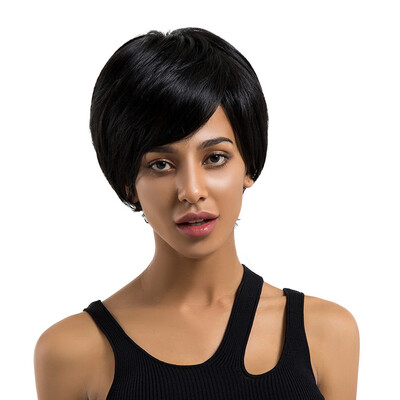 

〖Follure〗Women Ladies Real Natural Short Straight Hair Wigs Cosplay Full Wig
