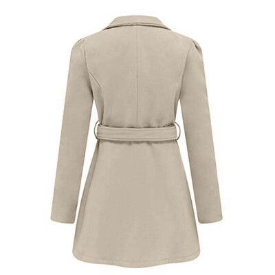 

Toponeto Womens Winter Lapel Wool Coat Trench Jacket Long Sleeve Overcoat Outwear