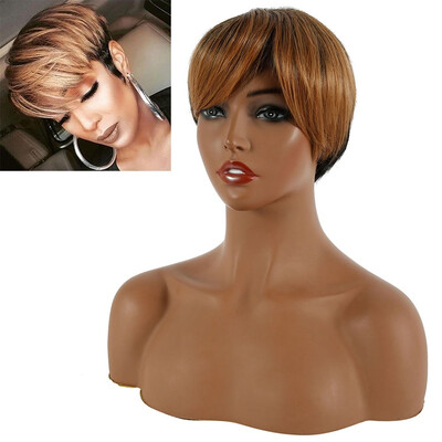 

Fashion Short straight Wigs for Women sexy human hair wig Christmas Gift
