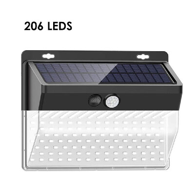 

Solar Wall Light 206LEDs Human Body Induction Wall Lamp Outdoor Waterproof Courtyard Light