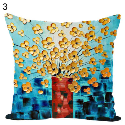 

Flower Plant Painted Throw Pillow Case Cushion Cover Sofa Bed Car Office Decor