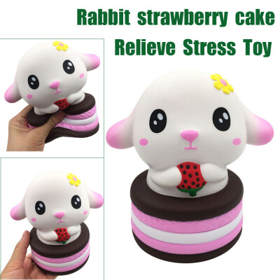 

Siaonvr Squishies Rabbit Strawberry Cake Super Slow Rising Scented Relieve Stress Toy