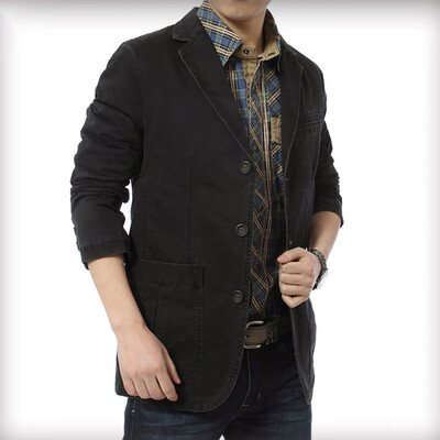

Toponeto Mens Solid Color New Style Long Sleeve Casual Suit Slim Fit Jacket