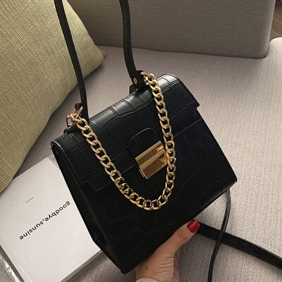 

Foreign style womens bag 2019 new Korean version of Joker texture slung chain fashion shoulder portable small square bag