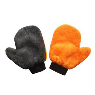 

1pcs OrangeGray Microfiber Coral Velvet Dusting Car Cleaning Gloves 25CM20CM