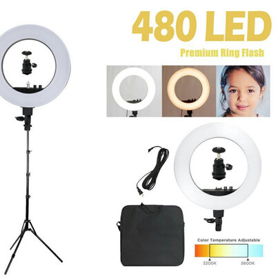 

18" 480-LED Ring Light 5500K US Standard Pro Photography Equipment Kit