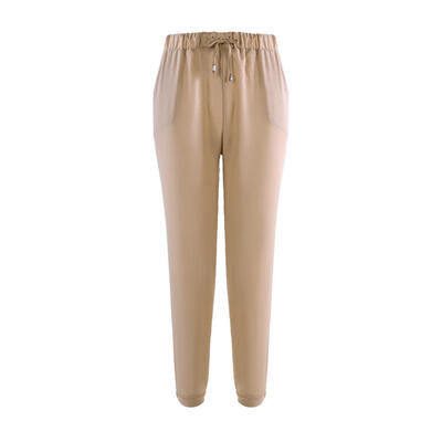 

OL Chiffon Mid Waist Harem Pants Women Elastic Drawstring Casual Trousers