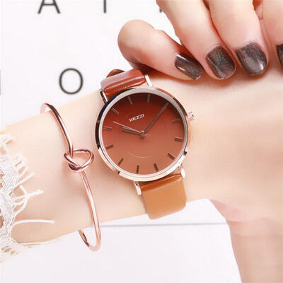 

Casual Analog Watch Simple Fashion Wrist Watches With Leather Strap