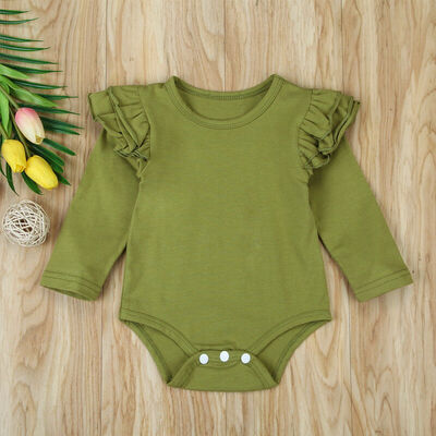 

Newborn Toddler Baby Girls Summer Romper Bodysuit Long Sleeve Outfits Jumpsuit