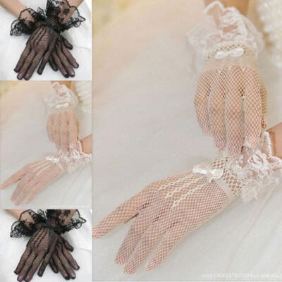 

Fashion Women Net Yarn Gloves Sexy Lace Gloves Bridal Evening Wedding Party Prom Costume