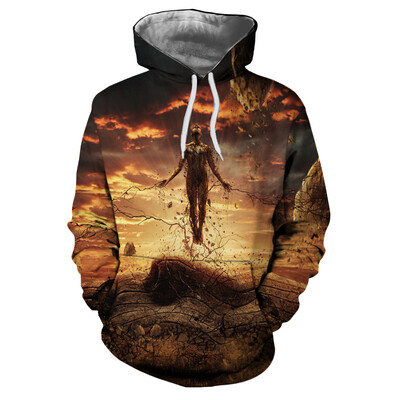 

2018 New 3D Printing Fashion Loose Men\s Hooded Sweatshirt