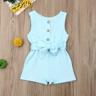 

Newborn Baby Girl Clothes Sleeveless Romper Jumpsuit Bodysuit Overall Outfit Set