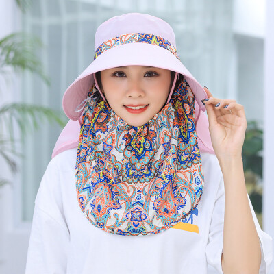 

Sun hat women spring summer beach hat sun hat cap cover face big along the bike can fold empty top sun hat