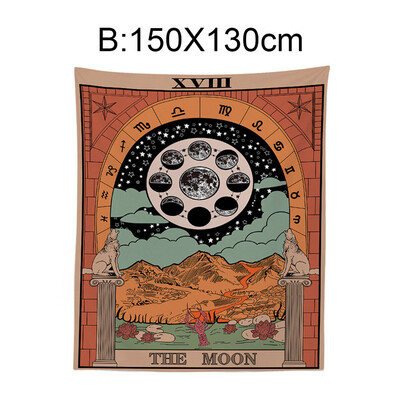 

Gobestart Tarot Tapestry The Moon Star Sun Medieval Europe Divination Wall Hanging Hot