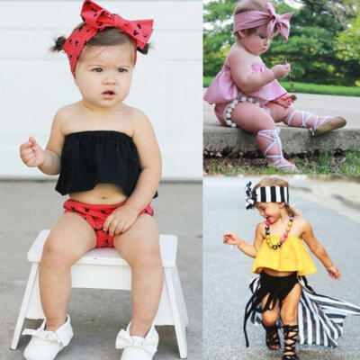 

Infant Newborn Baby Girls Sleeveless Tube Tops T-shirts Casual Blouse Clothes