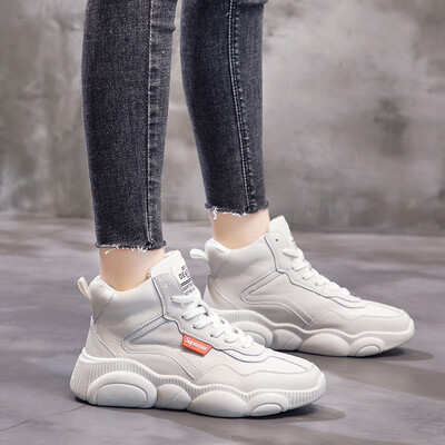 

Bear shoes spring new plus velvet high to help small white shoes net red with sneakers high to
