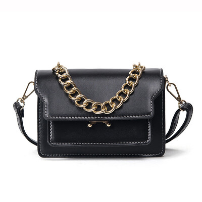 

2017 New Spring Women Chains Small Flap Cross Body Bag Lady Vintage Retro PU leather Totes Handbag Female Dating Messenger Bags