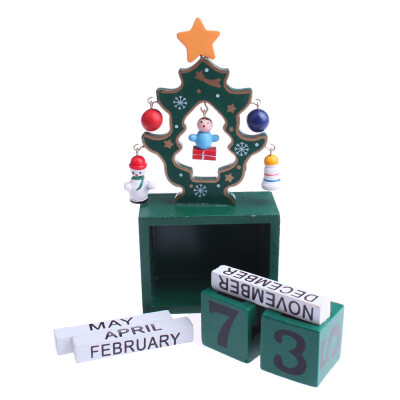 

Gobestart Christmas Calendar Wood Building Block Time Change Random Christmas Gifts Green