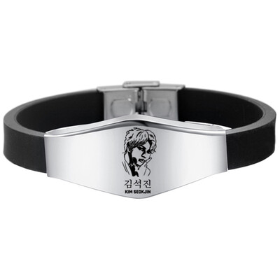

Kpop BTS EXO GOT7 Black Pink Seventeen Twice Stainless Steel Sports Bracelet Combination Logo Adjustable Bracelet