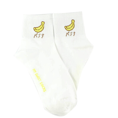 

Christmas Cute Fruit Strawberry Milk Pinky White Women Cotton Socks Funny Socks Cartoon Socks