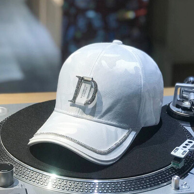 

Hat Womens summer Korean version baseball cap womens breathable casual all-around cap metal d-point drill sun visor