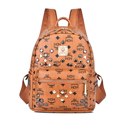

New autumn&winter old flower tide Korean version of the shoulder bag rivet backpack couple models casual bag travel bag