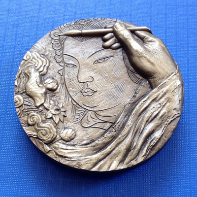 

45MM Painting Grandmaster WU Daozi Bronze medal Shenyang Mint