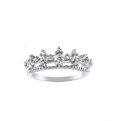 

New fashion accessories jewelry Top quality crown index finger ring Hollow flash drill carved set for women girl
