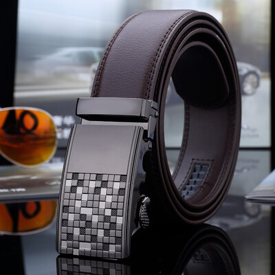 

top quality brown belt Cowskin be luxury mens genuine leather belts men automatic alloy buckle better gifts business choice