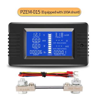 

PZEM-015 Battery Tester DC Voltage Current Power Capacity Internal And External Resistance Residual Electricity Meter With 300A Sh