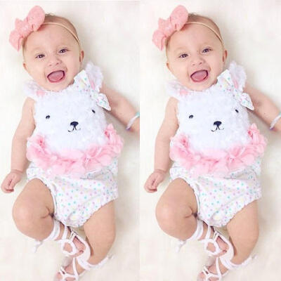 

Newborn Baby Girl Clothes Flower Polka Dot Bear Bodysuit Romper Jumpsuit Outfits