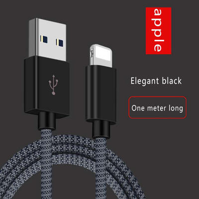 

Right Angled Lightning Charging Cable 1m 24A 90 Degree Braided Sync Date Cable For IPhone XSXRX8 Plus76 PlusSE