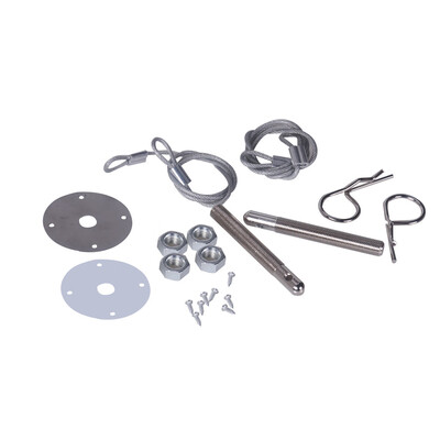 

Tailored Racing Style Stainless Steel Mount Hood Pin Pins Plate Bonnet Lock Kit Universal