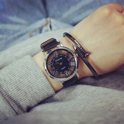 

Creative watch male hollow retro style Roman literal belt personalized watch