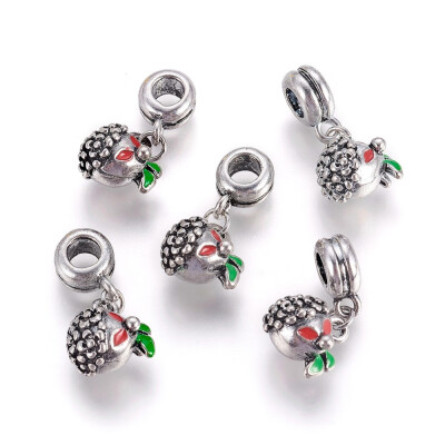 

Alloy Enamel European Dangle Beads Large Hole Pendants Plant Antique Silver Colorful 27mm Hole 5mm Pendant 135x125x10mm