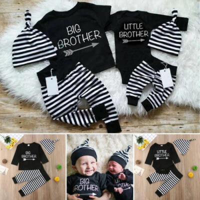 

Family Matching Set Baby Boy Big Little Brother T-shirt RomperPantsHat Outfits