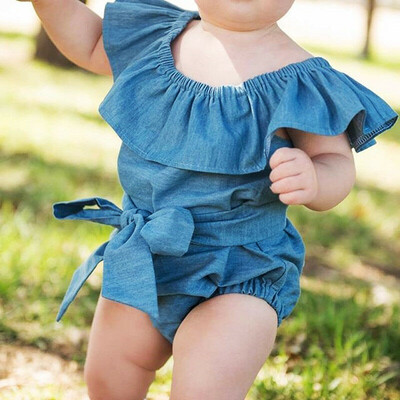 

Newborn Kids Baby Girls Front Bowknot Bodysuit Romper Jumpsuit Outfits Set 0-24M