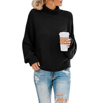 

Womens Winter Turtle Neck Baggy Chunky Knitted Oversized Sweater Jumper Tops