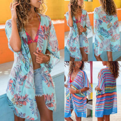 

Women Ladies Swimwear Bikini Cover Up Beachwear Kaftan Summer Sheer Beach Dress