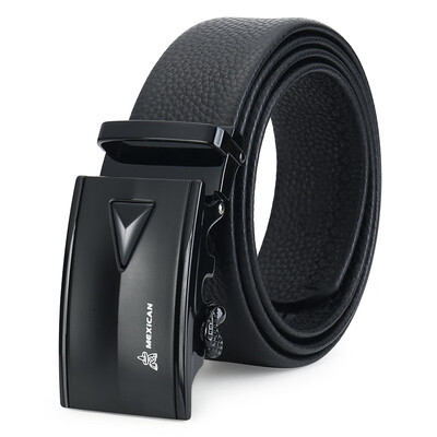 

Scarecrow MEXICAN Mens Belt Automatic Buckle Layer Leather Business Belt Casual Pants Black MMPD01181787