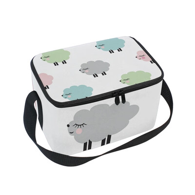 

ALAZA Lunch Box Insulated Lunch Bag Large Cooler Smiling Lambs Tote Bag