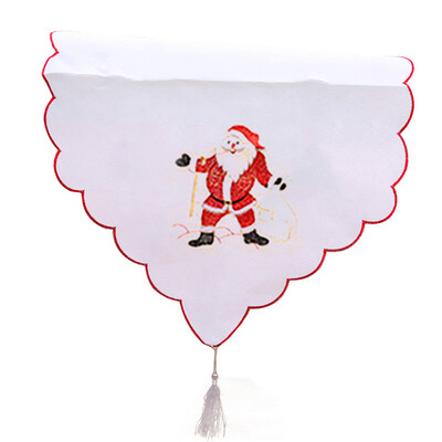 

Embroidery Poinsettia Table Runner Tablecloth Christmas Party Wedding Table Deco