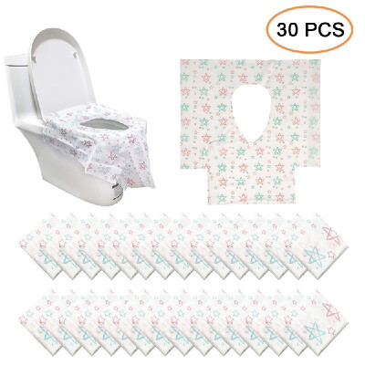 

30 PCS Disposable Toilet Seat Cover Waterproof Anti-slip Anti-bacterial Disposable Toilet Cushion Toiletery Mat Travel Camping Bat