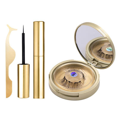 

Magnetic Liquid Eyeliner Set Long Lasting False Eyelashes with Tweezers